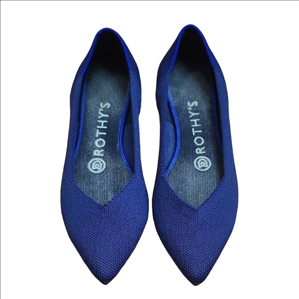 ROTHY'S The Point Navy pointed toe flats